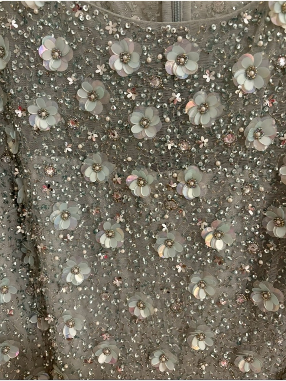Adrianna Papell Silver Embellished Midi Sheath Dress - Picture 8 of 9